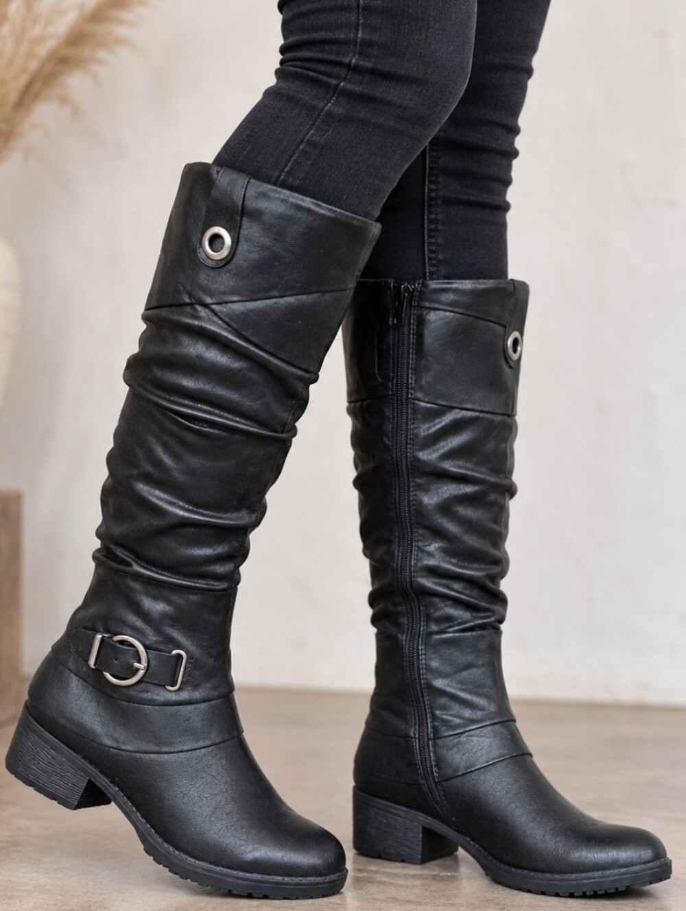 BareTraps NEW Onika Y2K Boho Moto Slouchy Buckle Harness Tall Boots 6M